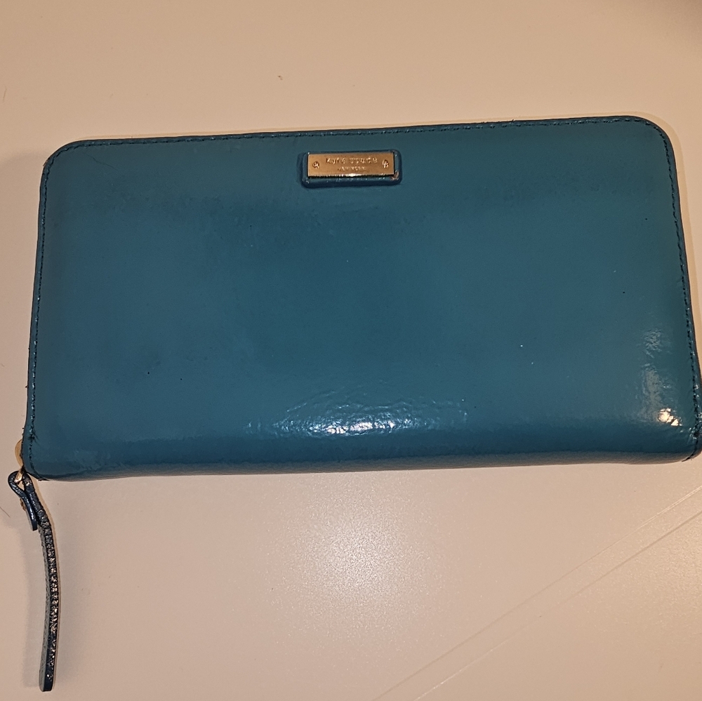 Kate Spade Blue Long Wallet with Zipper